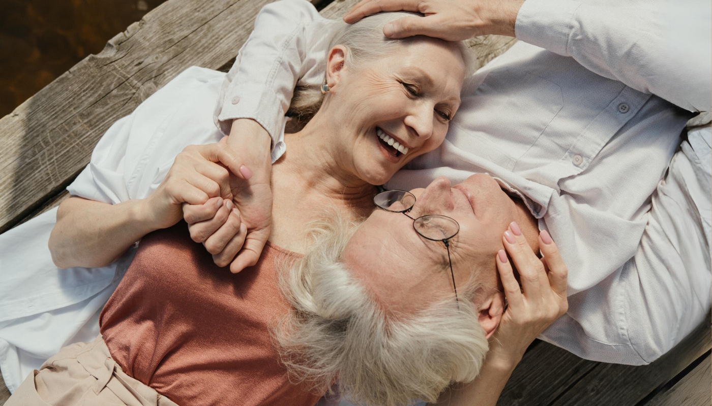Happy old couple showing what a lasting high quality relationship looks like